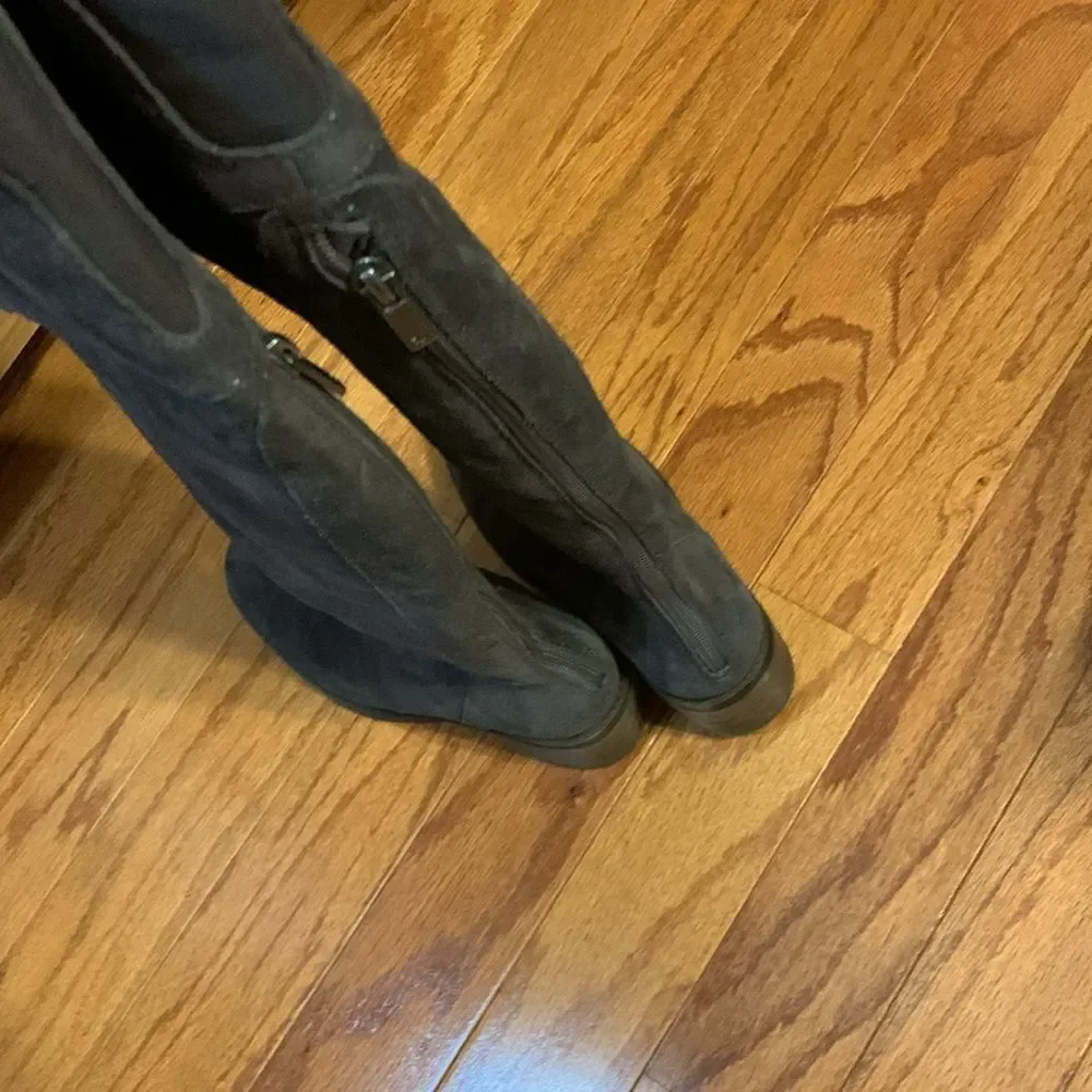 Lucky Brand Size 6 gray suede Rayla over the knee riding boot.